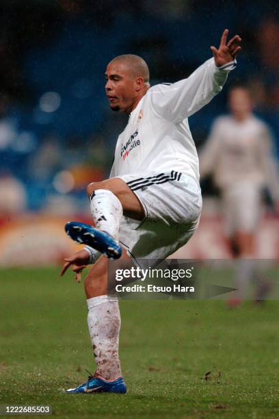 Ronaldo of Real Madrid in action during the UEFA Champions League Group F between Real Madrid and Porto at the Estadio Santiago Bernabeu on December...