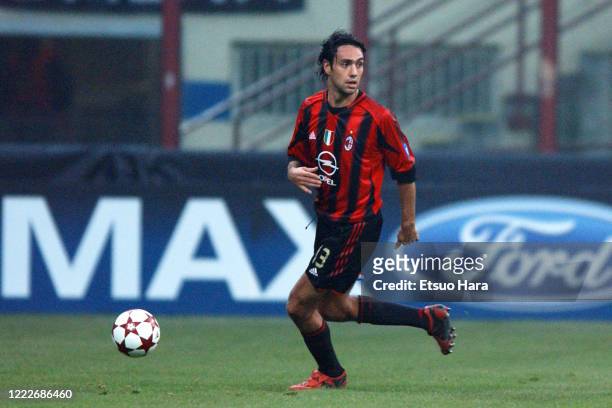 Alessandro Nesta of AC Milan in action during the UEFA Champions League Group C match between AC Milan and Shakhtar Donetsk at the Stadio Giuseppe...