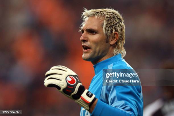 Santiago Canizares of Valencia is seen during the UEFA Champions League Group G match between Inter Milan and Valencia at the Stadio Giuseppe Meazza...
