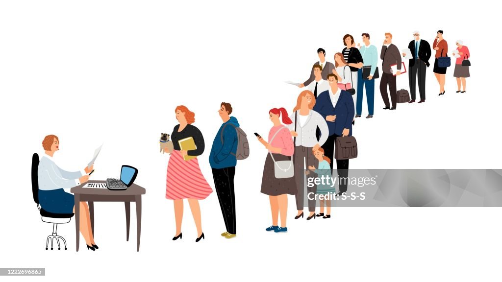 Reception People Queue High-Res Vector Graphic - Getty Images