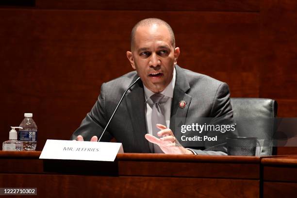 Rep. Hakeem Jeffries speaks during a House Judiciary Committee hearing on oversight of the Justice Department and a probe into the politicization of...