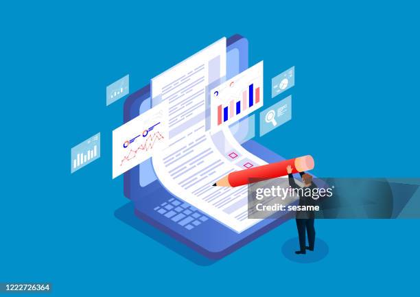 online exams, questionnaires, online recruitment - letter document stock illustrations