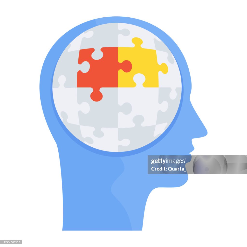 Logic Thinking Image Logical Thinking Human Head With Puzzles Inside High-Res Vector Graphic ...