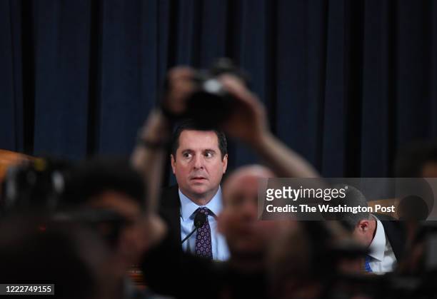Representative Devin Nunes is seen before David A. Holmes, Department of State political counselor for the United States Embassy in Kyiv, Ukraine and...