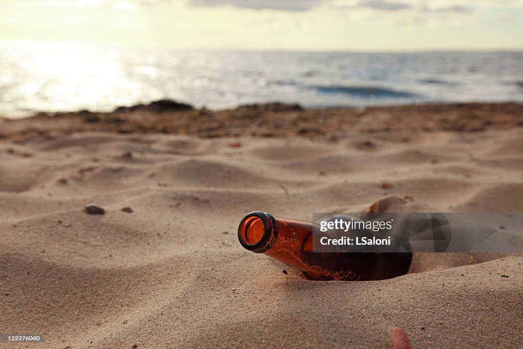 Bottle on beach