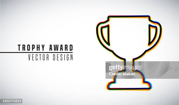 colorful vector design concept. trophy award - trophy plaque stock illustrations