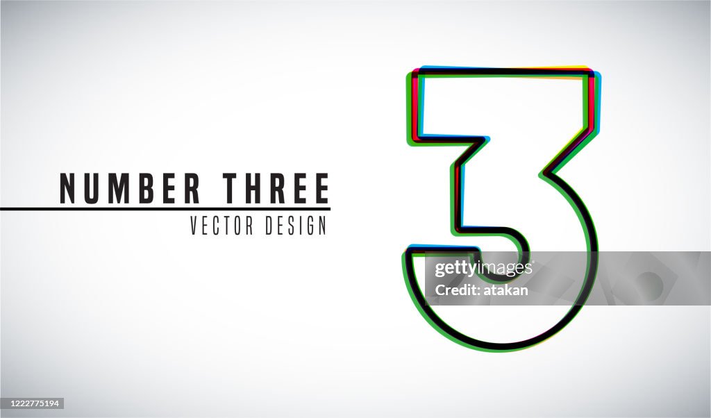 Number 3 Design Examples Colorful Vector Design Concept Number 3 High-Res Vector Graphic - Getty ...