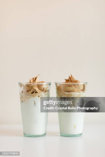 creamy whipped coffee - whip cream dollop stock pictures, royalty-free photos & images