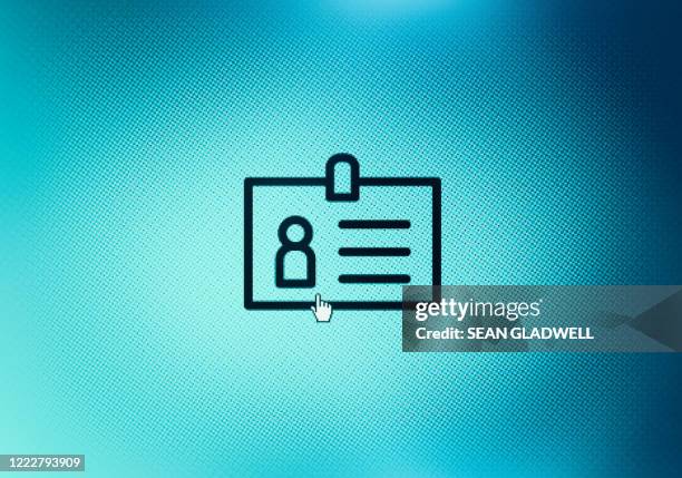 identity badge icon on screen - privacy icon stock pictures, royalty-free photos & images