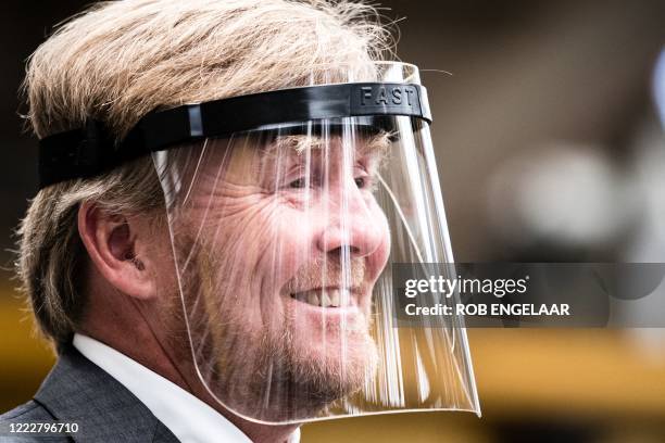 Dutch King Willem-Alexander visits Nedschroef in Helmond on June 25, 2020. The visit focuses on the impact of the coronavirus crisis on the...