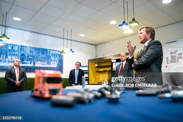 Dutch King Willem-Alexander visits Nedschroef in Helmond on June 25, 2020. The visit focuses on the impact of the coronavirus crisis on the...