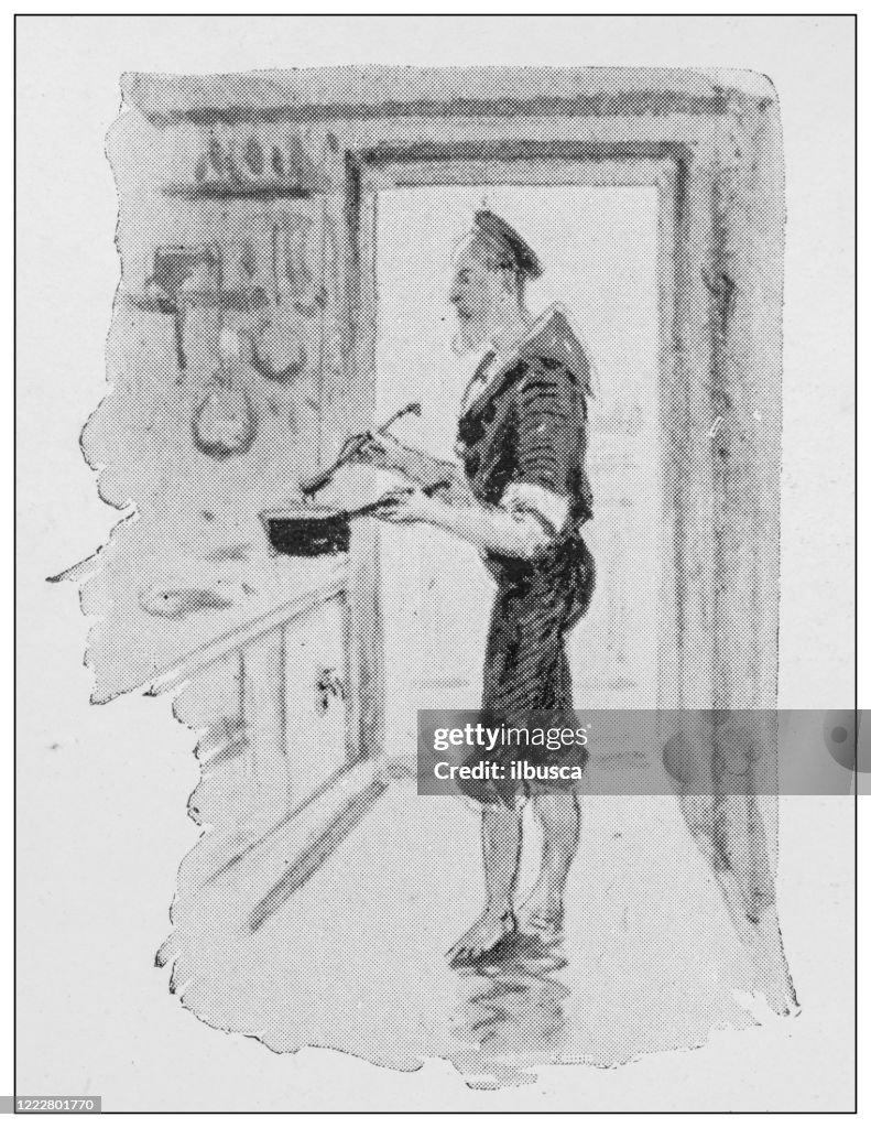 Antique illustration of sports and leisure activities: Yachting, the cook