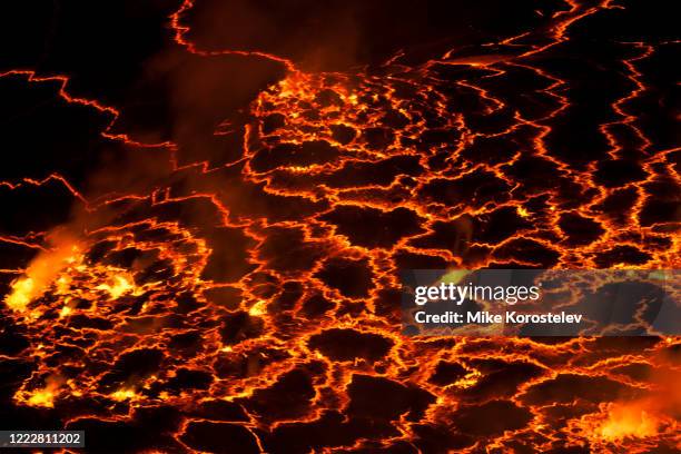 nyiragongo volcano - volcanic terrain ストックフォトと画像