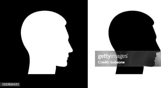 man's head profile icon - man face side stock illustrations