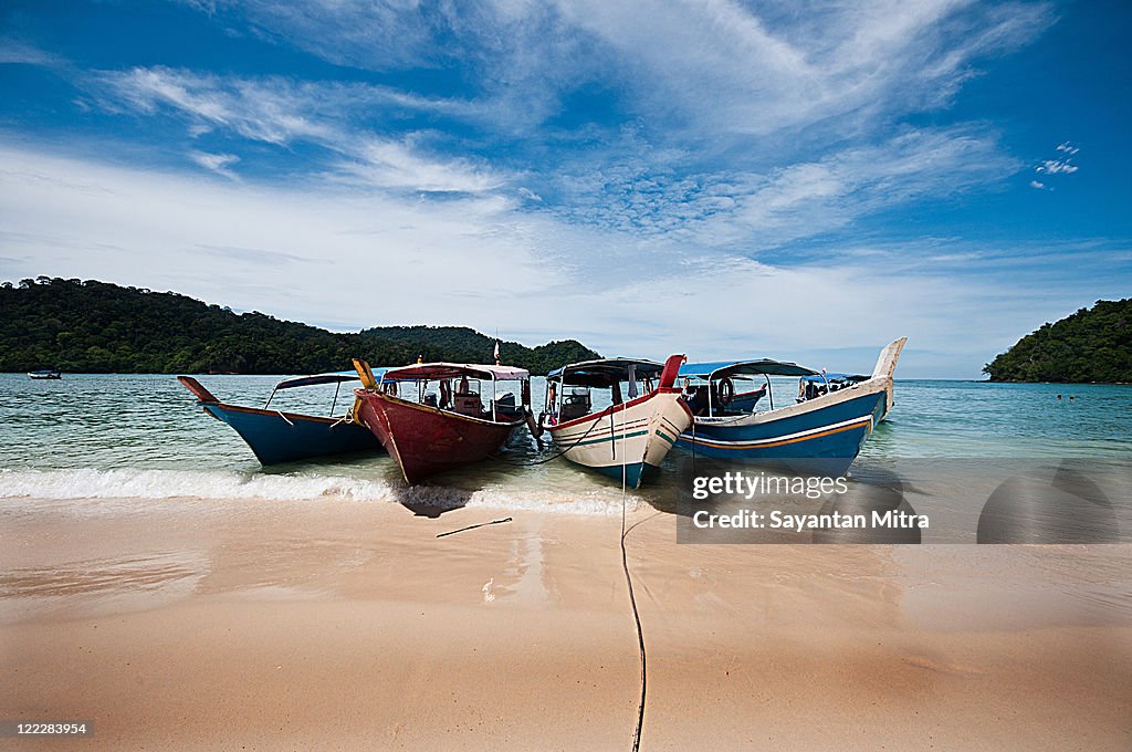 Boats on beach