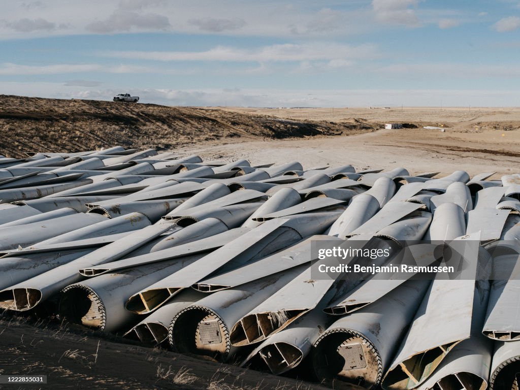 Pieces of wind turbine blades are buried in the Casper Regional... News ...