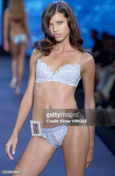 Adriana Lima walks the runway during the Victoria"u2019s Secret fashion show on May 19, 2000 in Cannes, France.