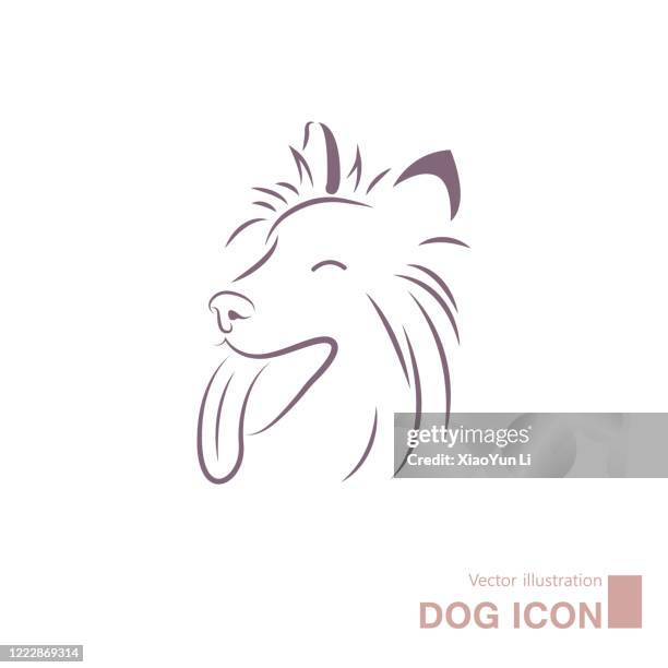 vector drawn dog. - dog line art stock illustrations