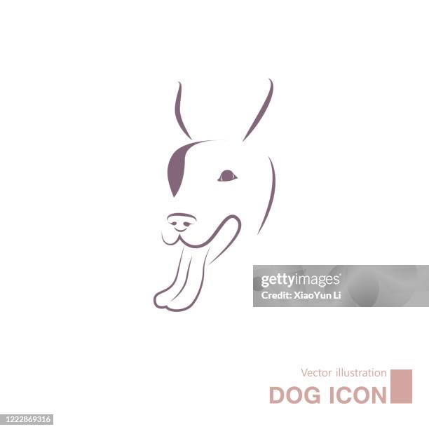 vector drawn dog. - dog line art stock illustrations