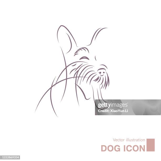 vector drawn dog. - dog sketch stock illustrations