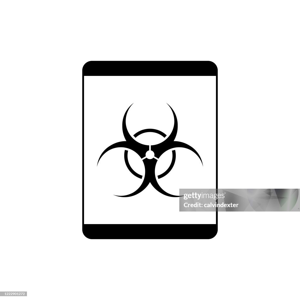Biohazard Icon Computer Tablet Pc Biohazard Symbol On Screen High-Res Vector Graphic - Getty Images