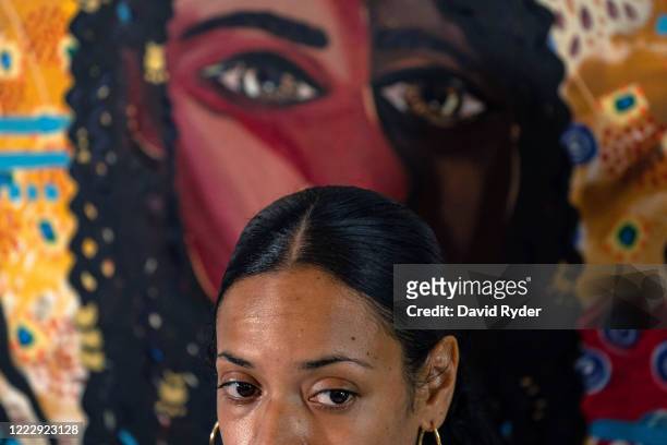 Naudia Miller, a Black organizer within the Capitol Hill Organized Protest , speaks during a press conference in the CHOP zone on June 25, 2020 in...