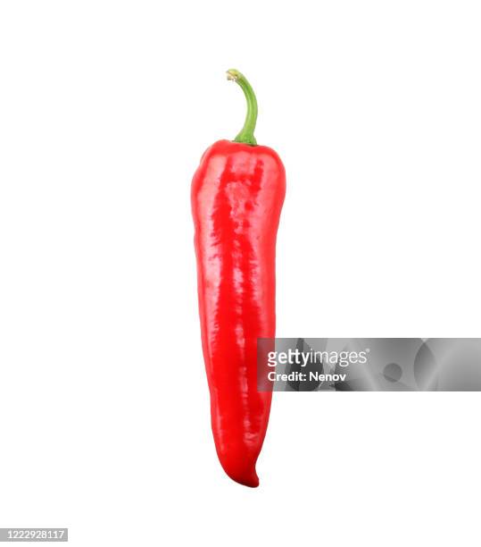 red chili pepper isolated on white background - cayenne ストックフォトと画像