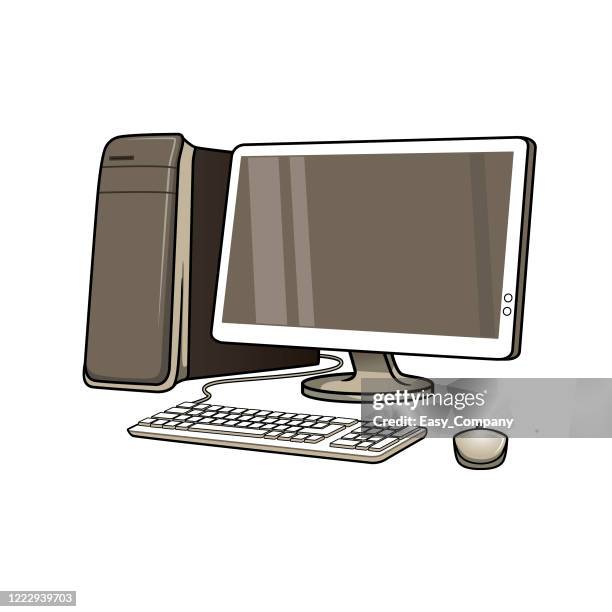 illustration of a laptop into a white background for assembling or creating teaching materials for moms doing homeschooling and teachers searching for pictures for teaching materials such as flashcards or children's books. - hands typing stock illustrations