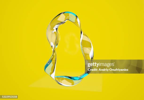 abstract glass shape - chiffre 0 photos et images de collection