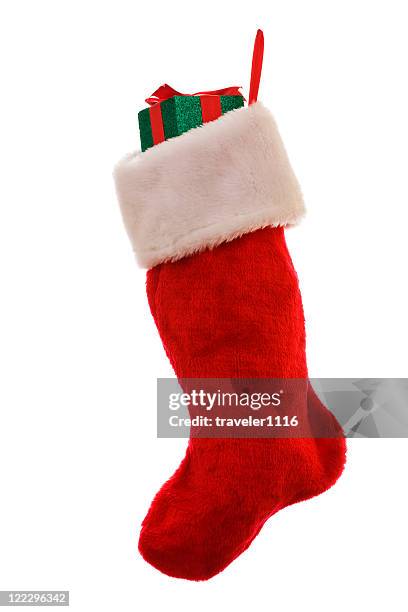 christmas stocking - nylon stockfoto's en -beelden