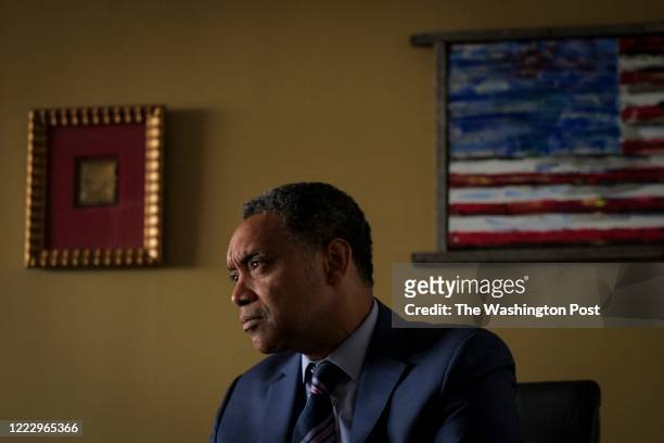 Attorney General Karl Racine sits for an interview in his office at One Judiciary Square on Thursday, March 7 in Washington, DC. Racine has been...