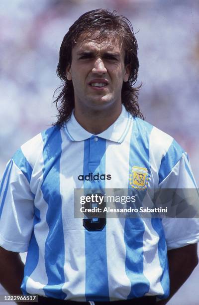 Gabriel Batistuta of Argentina looks on during the FIFA World Cup 1994, United States.