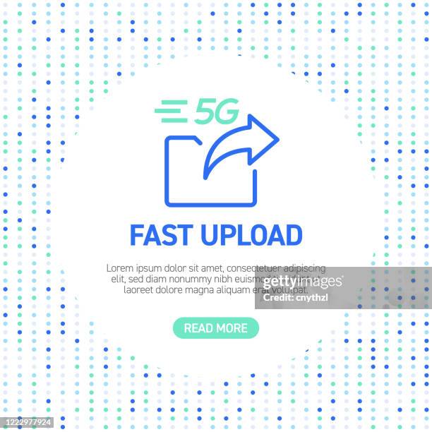 fast upload line icons. simple outline icons with pattern - future technology 5g stock illustrations