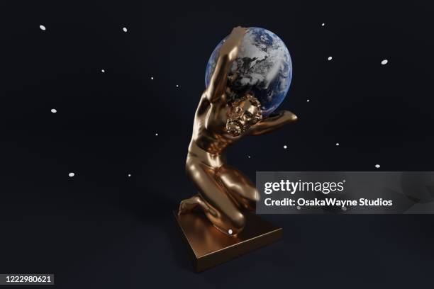 digital rendering of atlas - atlas figura mitológica - fotografias e filmes do acervo