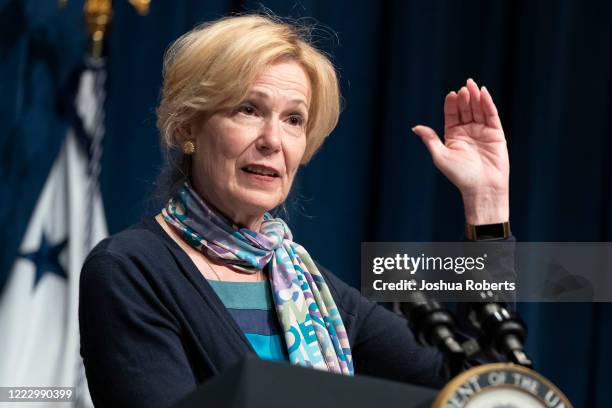 Deborah Birx, coronavirus response coordinator for the White House Coronavirus Task Force, speaks after a White House Coronavirus Task Force briefing...