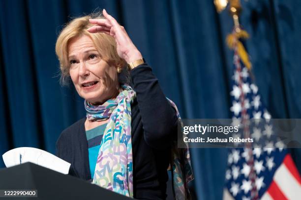 Deborah Birx, coronavirus response coordinator for the White House Coronavirus Task Force, speaks after a White House Coronavirus Task Force briefing...