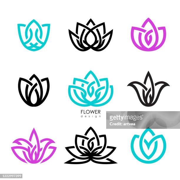 creative flowers inspiration vector design template - beauty logo stock illustrations