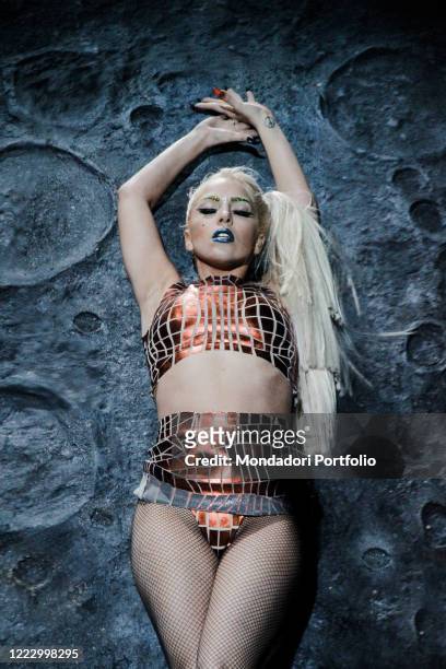 American singer-songwriter and actress Lady Gaga performs at the MTV Europe Music Awards 2011. Belfast , November 6th, 2011