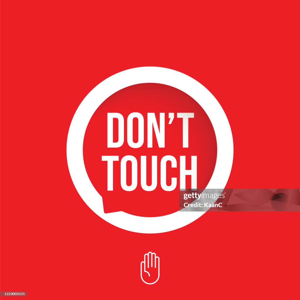 Do not touch icon. Hand forbidden sign, no entry, do not touch, don`t push, off limits, vector icon stock illustration