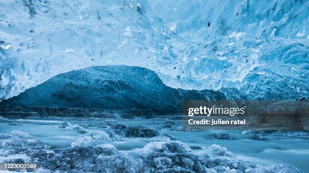 ice caves of iceland - hollow stock pictures, royalty-free photos & images