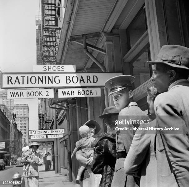 Line of People at Rationing Board, New Orleans, Louisiana, USA, John Vachon for U.S. Office of War Information, March 1943