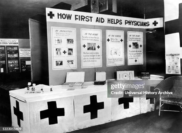 First Aid Exhibit, 'How First Aid Helps Physicians', American Medical Association Exhibition, New Orleans, Louisiana, USA, American National Red...