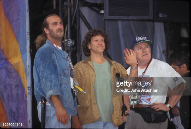 Woodstock creator and promoter Michael Lang is shown on stage at Woodstock 99 in Rome, New York on July 24, 1999.