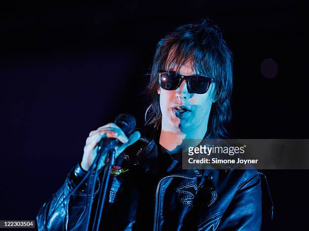 Julian Casablancas of The Strokes performs live on the Main Stage during day two of Reading Festival 2011 on August 27, 2011 in Reading, England.