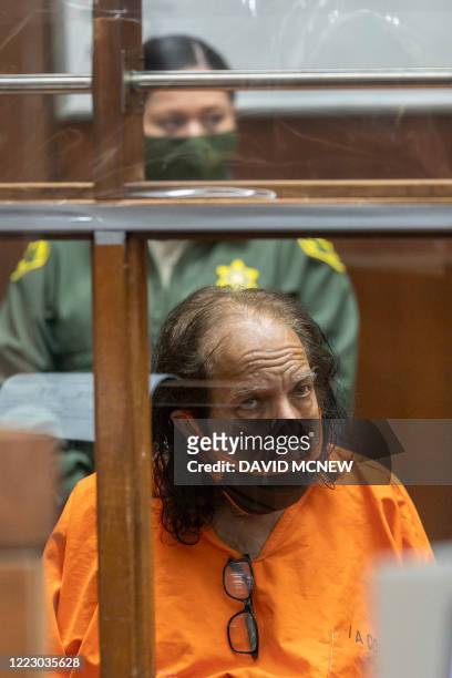 Adult film actor Ron Jeremy appears for his arraignment on rape and sexual assault charges at Clara Shortridge Foltz Criminal Justice Center on June...
