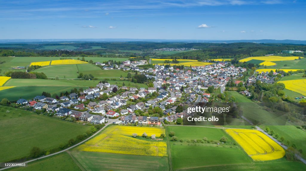 Aerial view of Taunusstein-Orlen, Germany