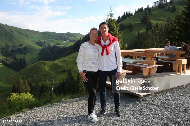 Maria Hoefl-Riesch and Marcus Hoefl during the first Ladies Day and start of the "Queens Club" hosted by Maria Hoefl-Riesch on June 26, 2020 at...