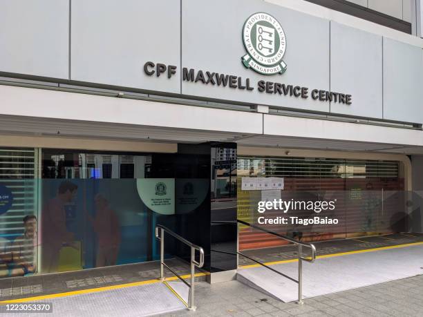 cpf (central provident fund) maxwell service centre in club street in singapore - singapore cents stock pictures, royalty-free photos & images