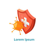 Immune system icon in isometric view, vector