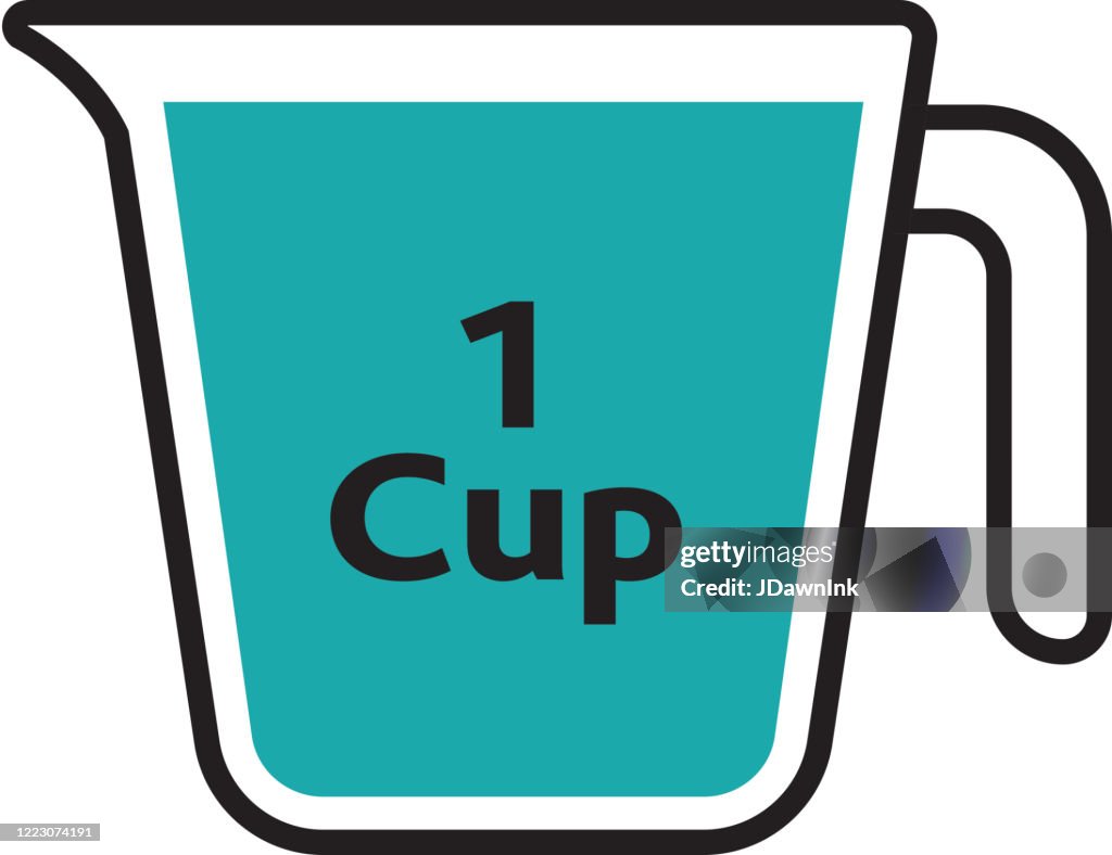 1 Cup Measurement In Measuring Cup For Cooking Icon High-Res Vector Graphic  - Getty Images